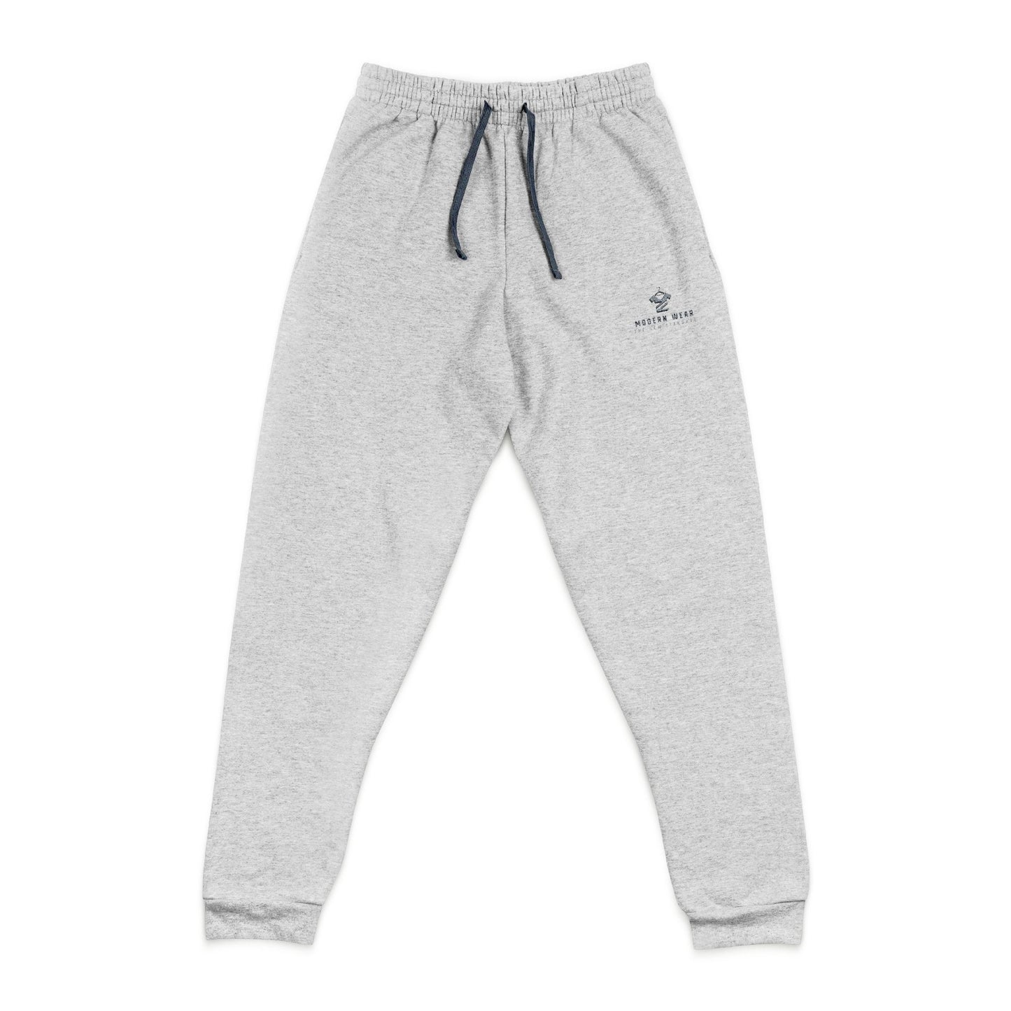Modern Wear Embroidered Grey Joggers — Minimal Star Logo Sweatpants