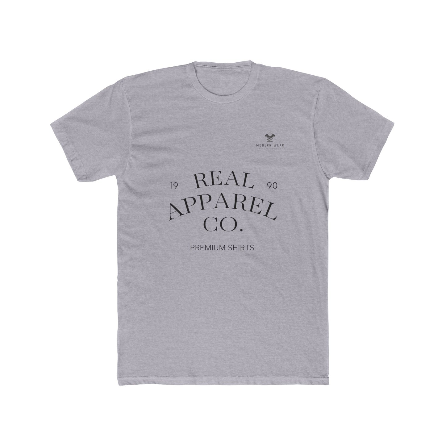Modern Wear Cotton Tee with 'REAL APPAREL CO' Design - Unisex