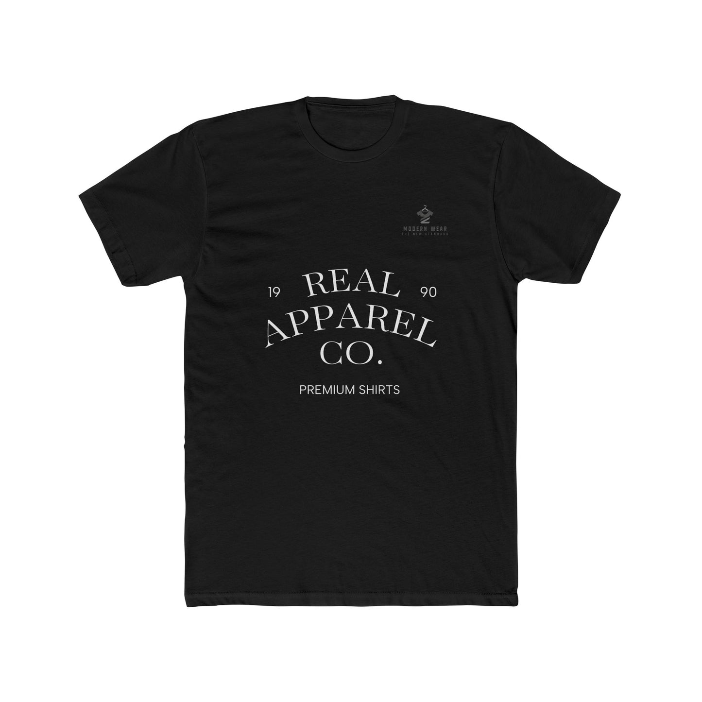 Modern Wear Cotton Tee with 'REAL APPAREL CO' Design - Unisex