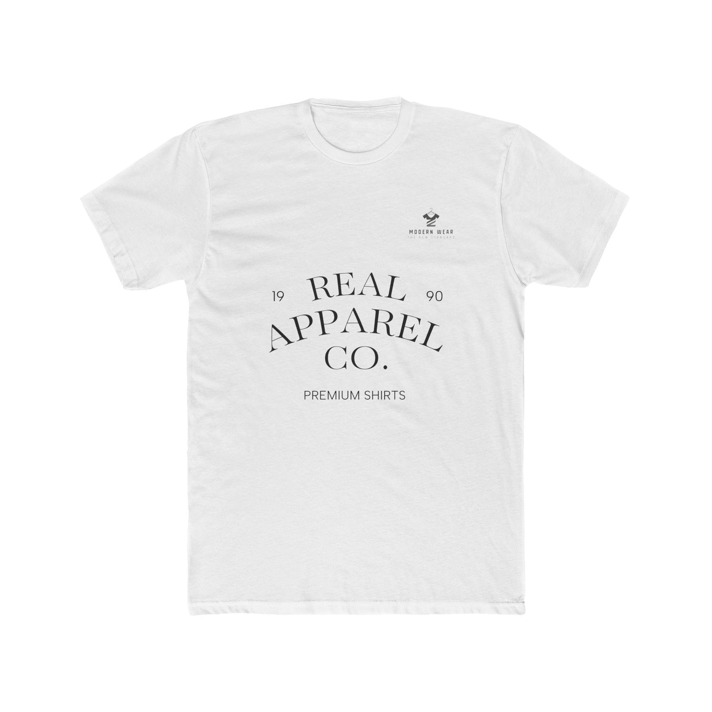Modern Wear Cotton Tee with 'REAL APPAREL CO' Design - Unisex